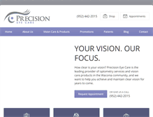Tablet Screenshot of precisioneyecaremn.com